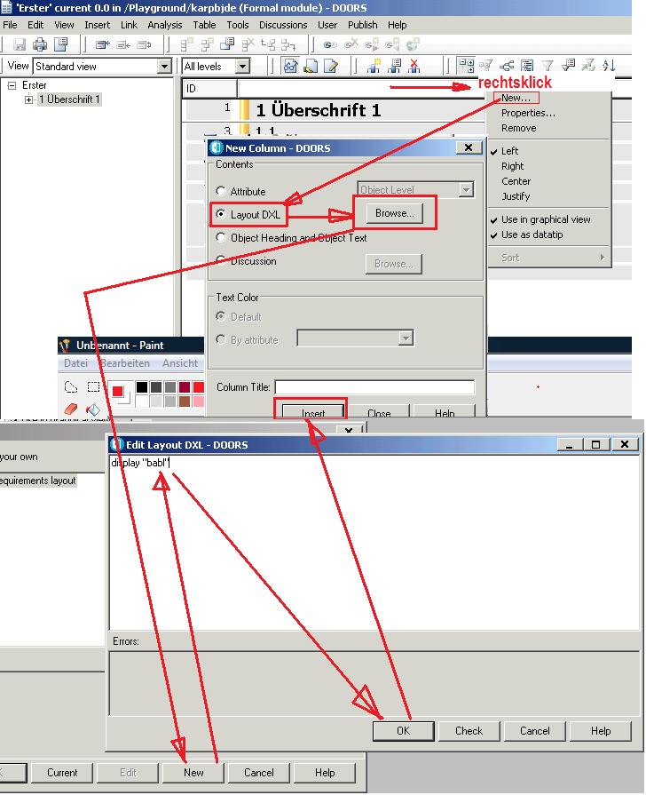 IBM DOORS DXL Einstiegspunkte CapriSoft Knowledge database