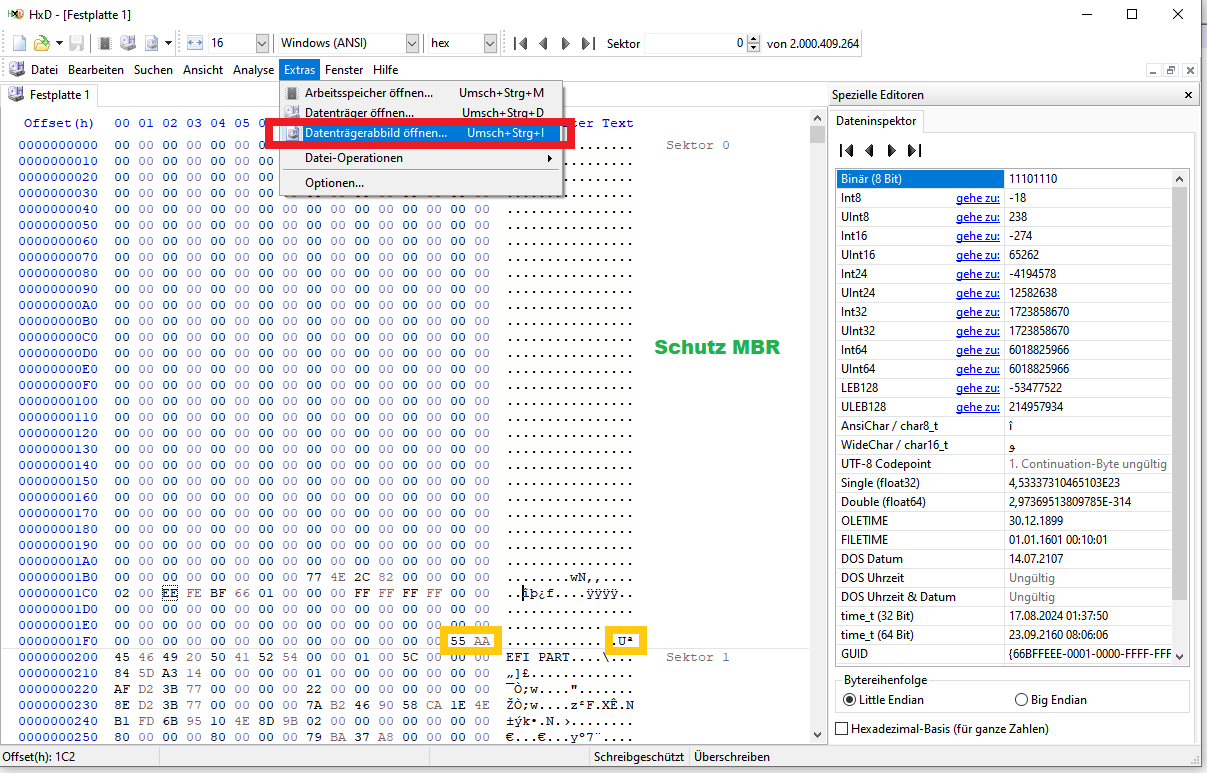 Mbr Boot Code MBR (Master Boot Record) ansehen / anzeigen lassen | View MBR | Capri ...